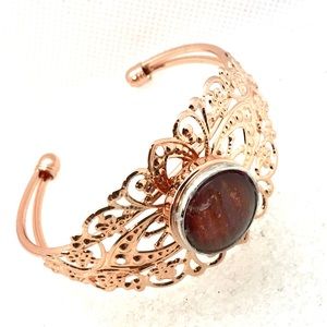 Filigree cuff bracelet bangle with Handmade 20mm snap SB20